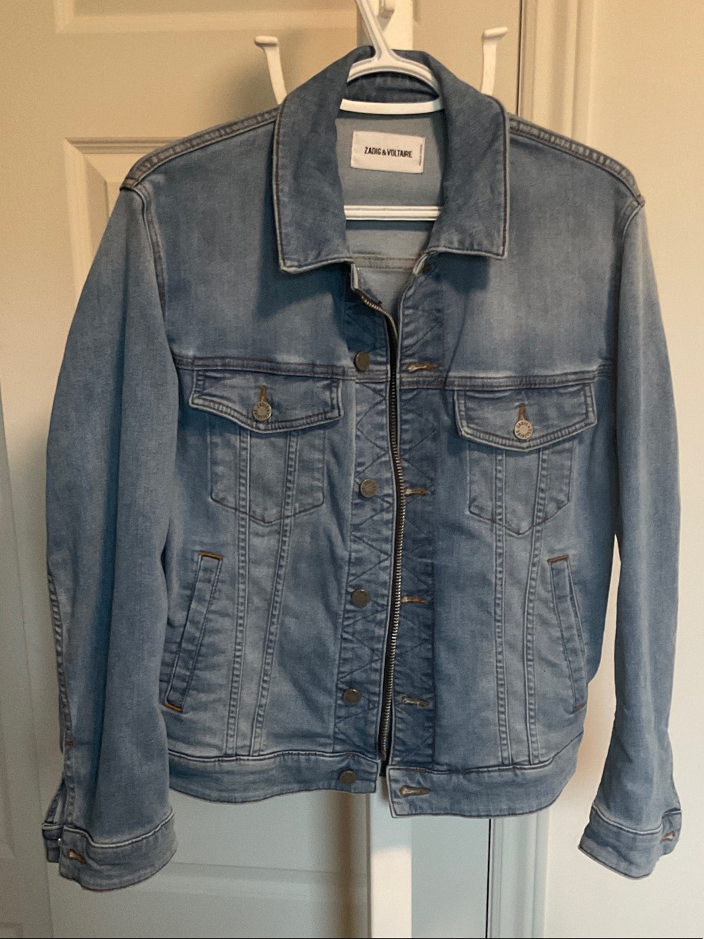 Zadig & Voltaire Blue Denim Zip-Front Jacket